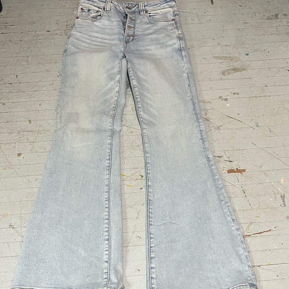 American Eagle Outfitters Blue Flare Wide Leg Jeans
